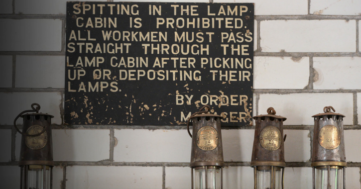 Inside the lamp room at Beamish Museum